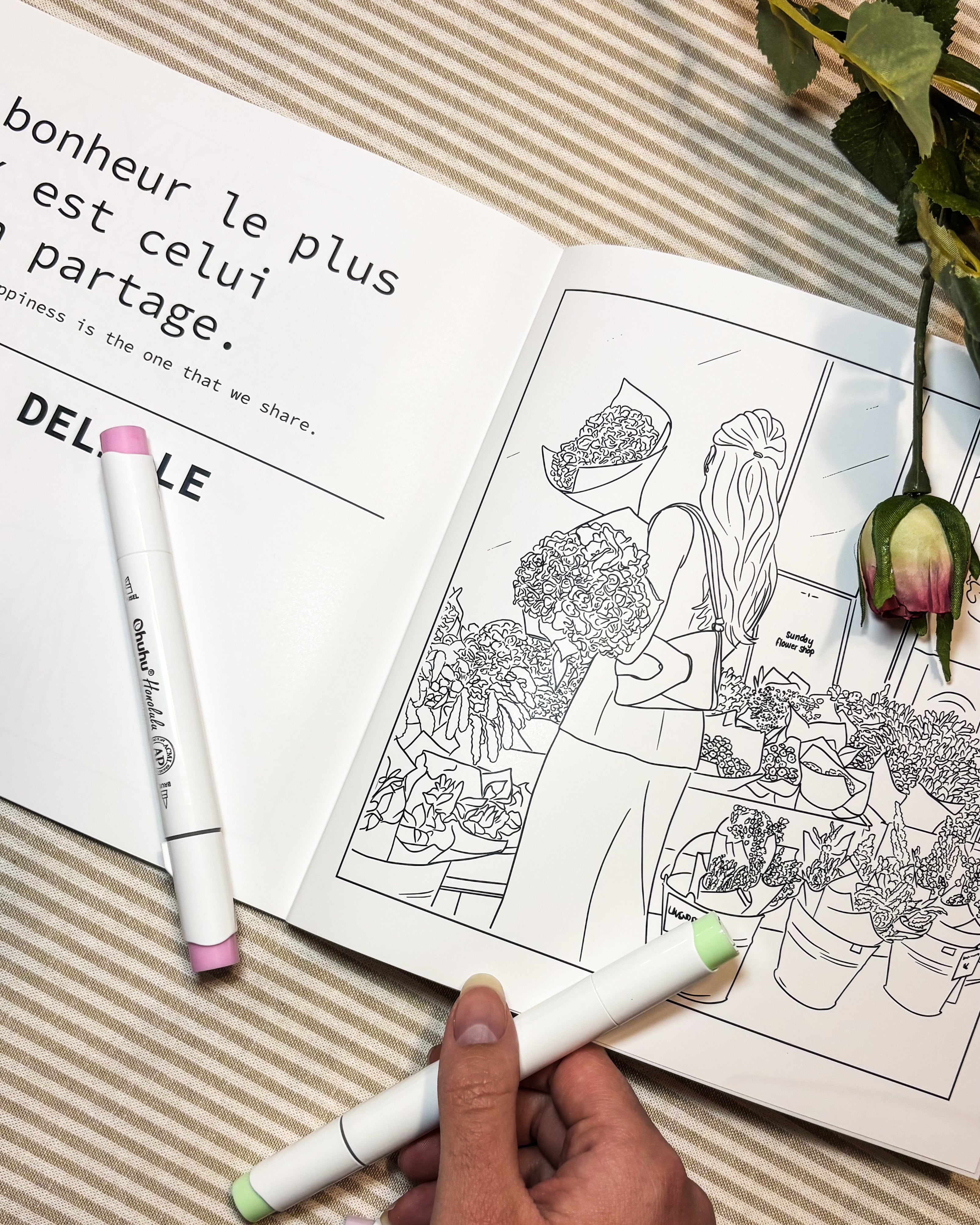 La Fleur - A Coloring Book by Sarah M Wishing